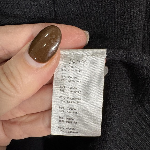 Lacoste Sweater Womens 36 S Black Cotton Cashmere Crewneck Pullover Logo Knit - Picture 7 of 9